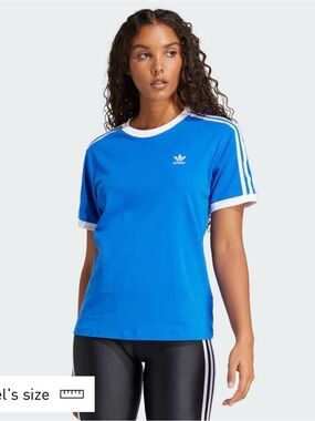 Adidas Originals 3-Stripes Ringer Tee Blue White Size Small